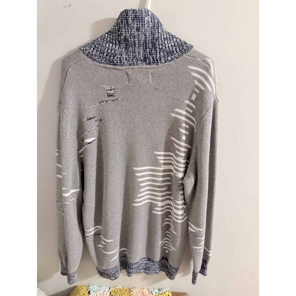 Sun + Stone Men's Native Shawl Neck Sweater Size XXL Pewter‎ Heather NWOT - Picture 7 of 7
